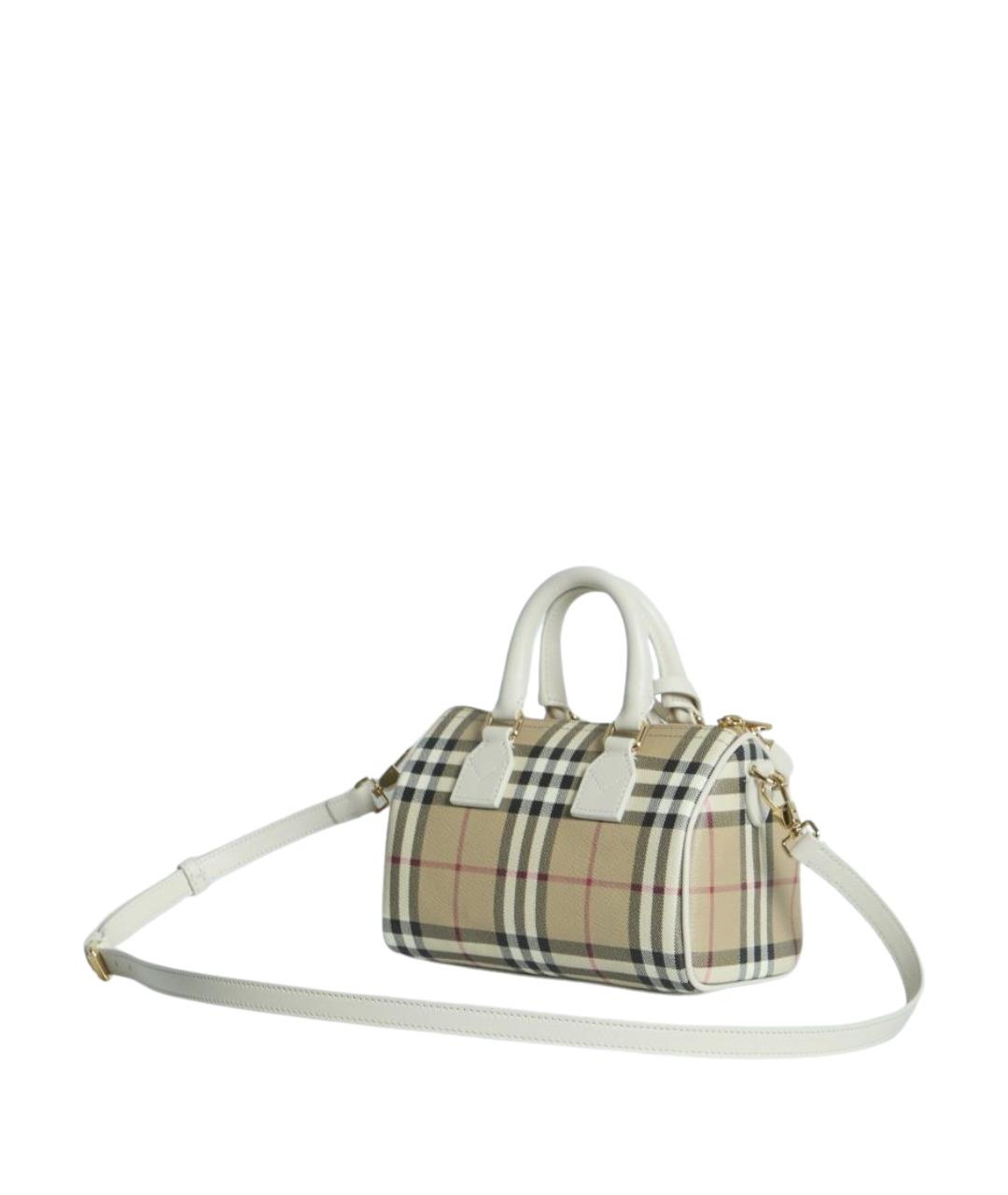 BURBERRY Бежевая хлопковая сумка через плечо, фото 2