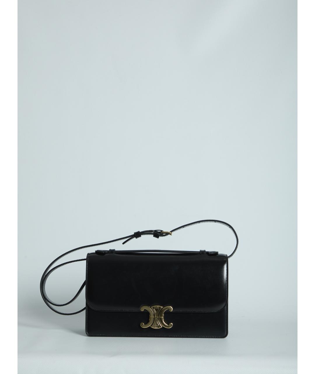 CELINE Черная кожаная сумка через плечо, фото 5