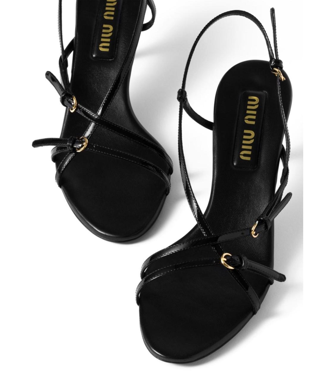 MIU MIU Черные кожаные босоножки, фото 5