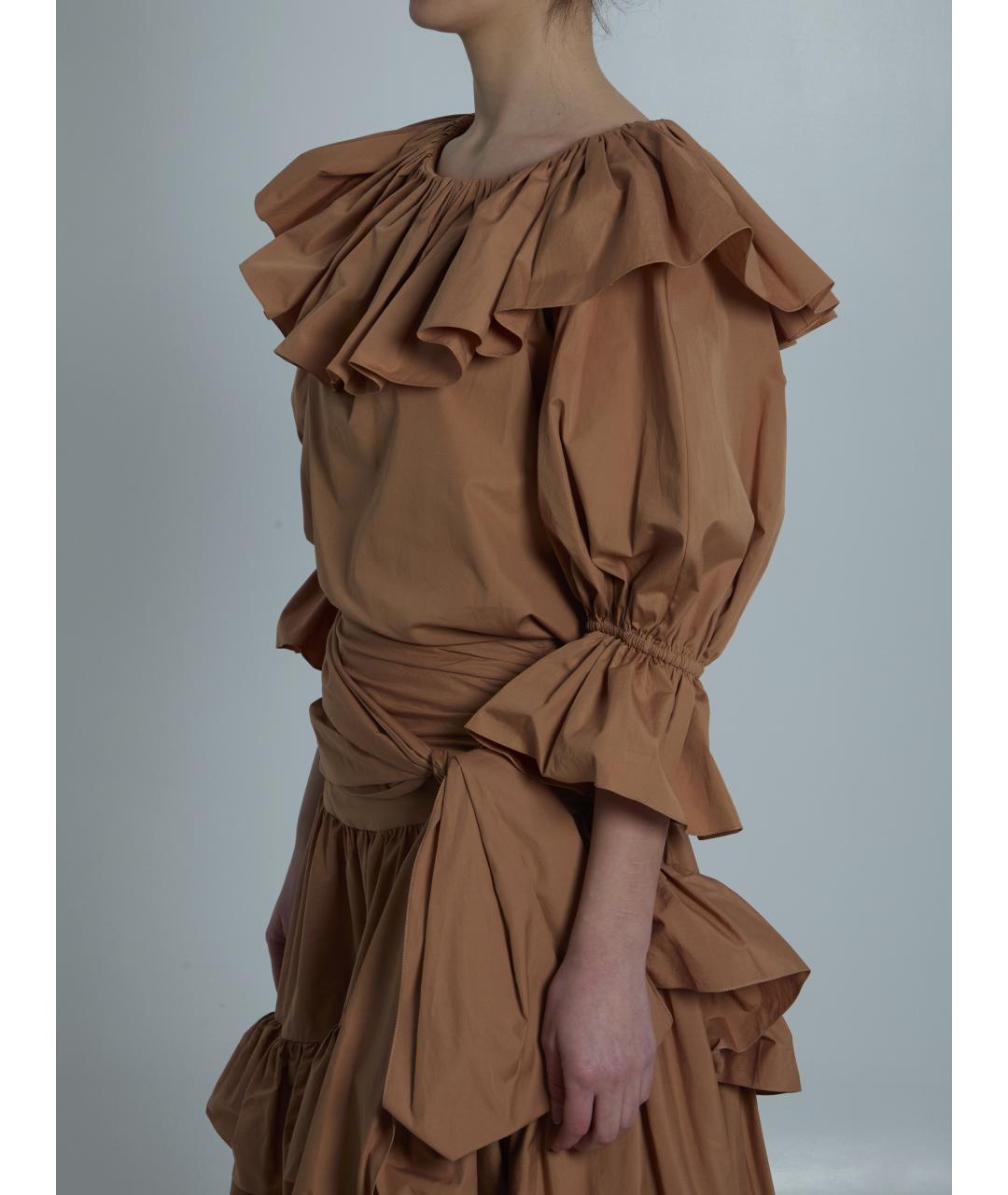 CHLOE Коричневая хлопковая блузы, фото 3