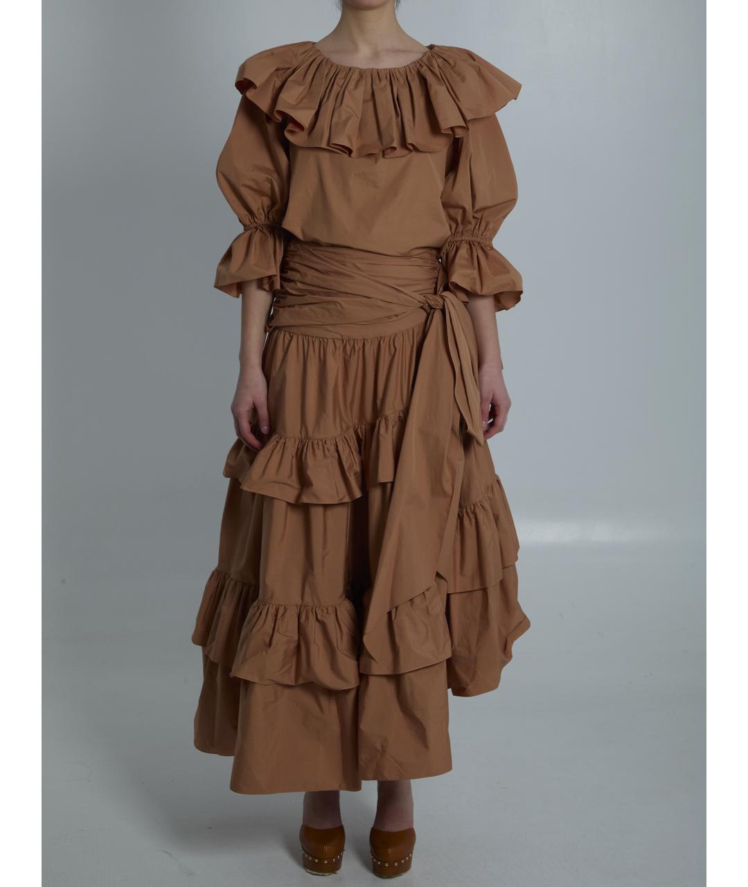 CHLOE Коричневая хлопковая блузы, фото 2