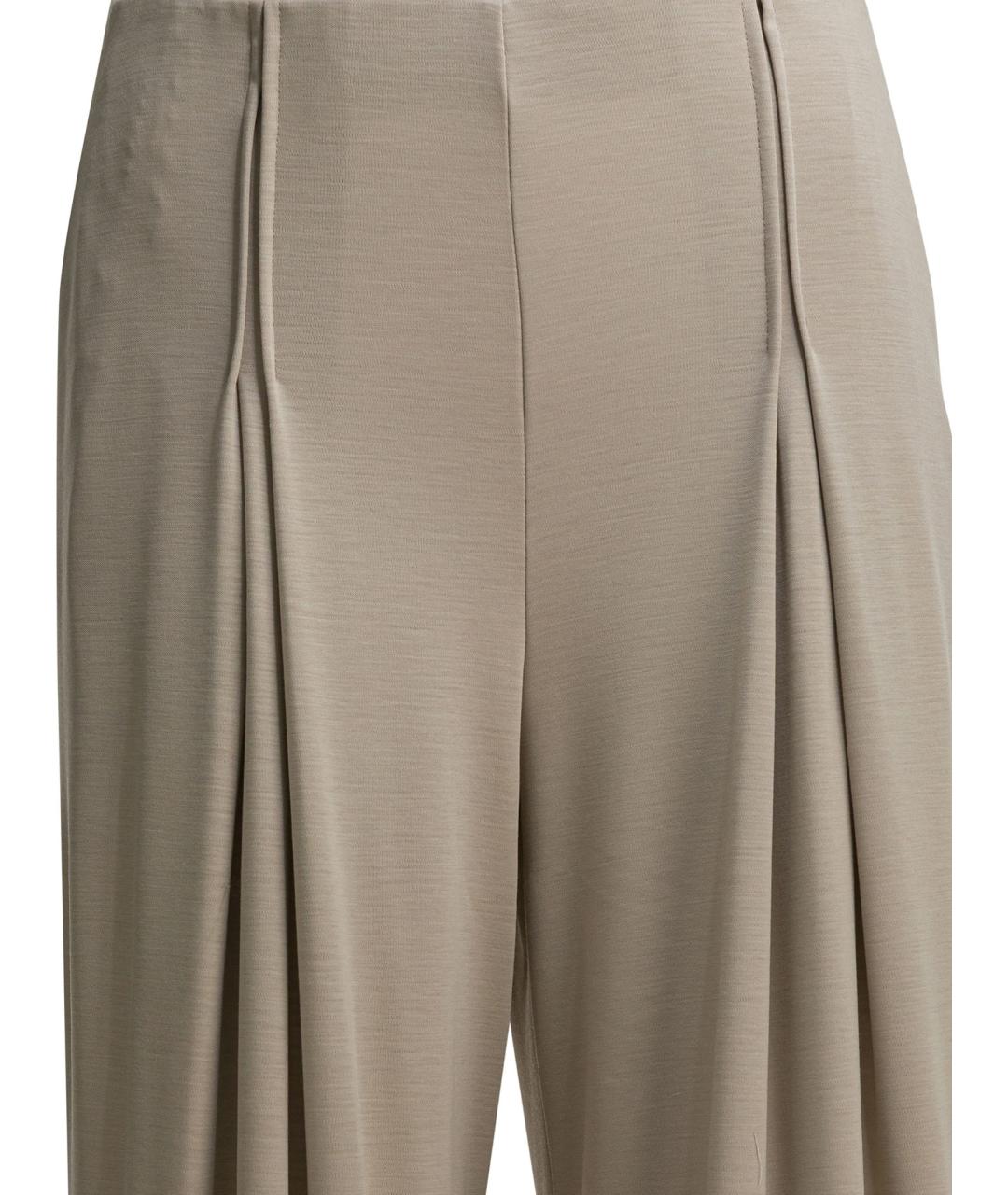 MAX MARA Бежевые шерстяные прямые брюки, фото 3