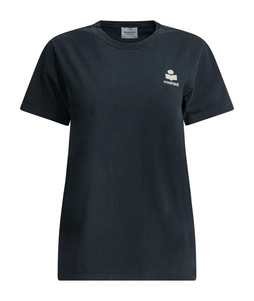 ISABEL MARANT Темно-синяя хлопковая футболка, фото 1