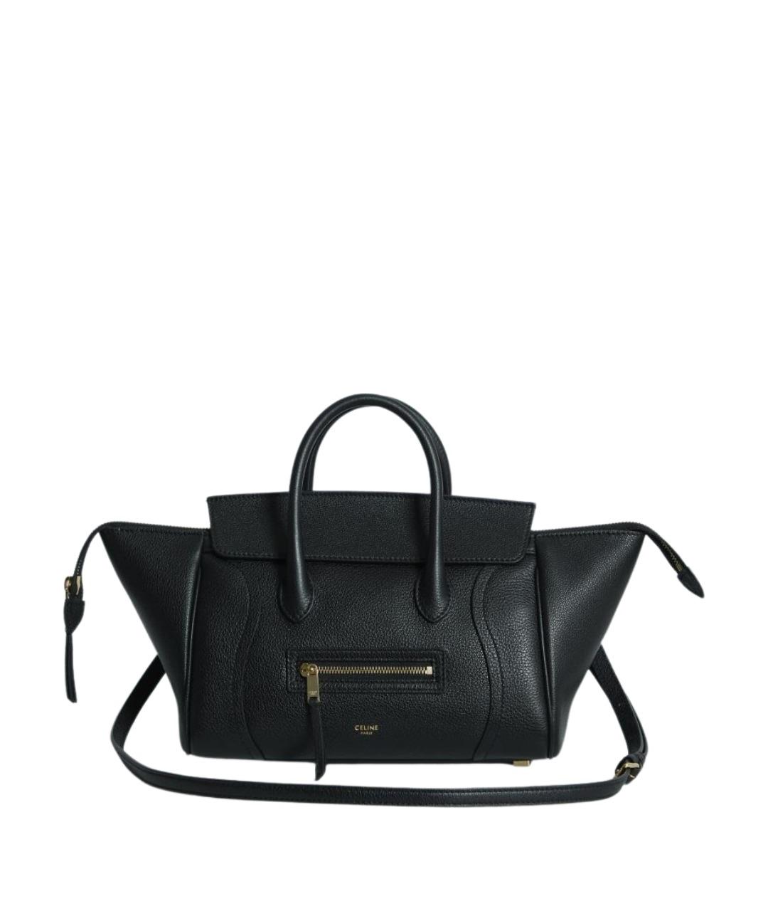 CELINE Черная кожаная сумка тоут, фото 1