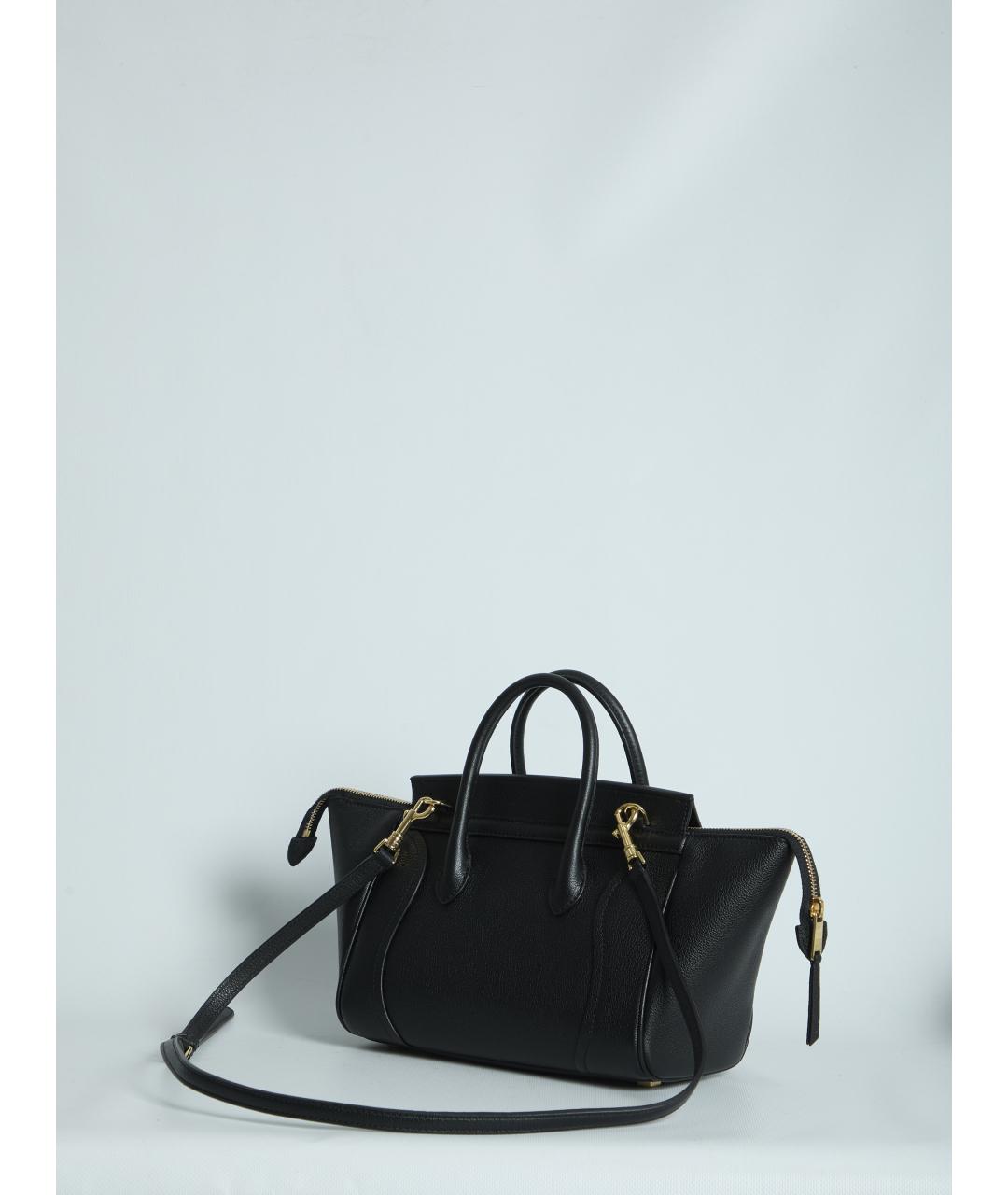 CELINE Черная кожаная сумка тоут, фото 2