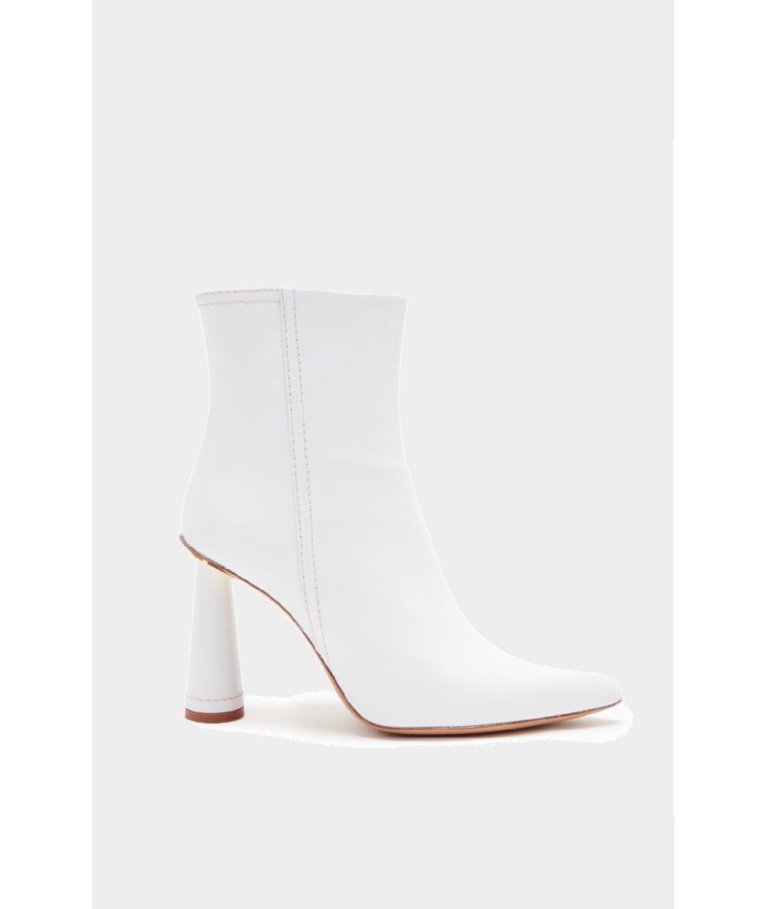 JACQUEMUS Белые кожаные ботильоны, фото 5