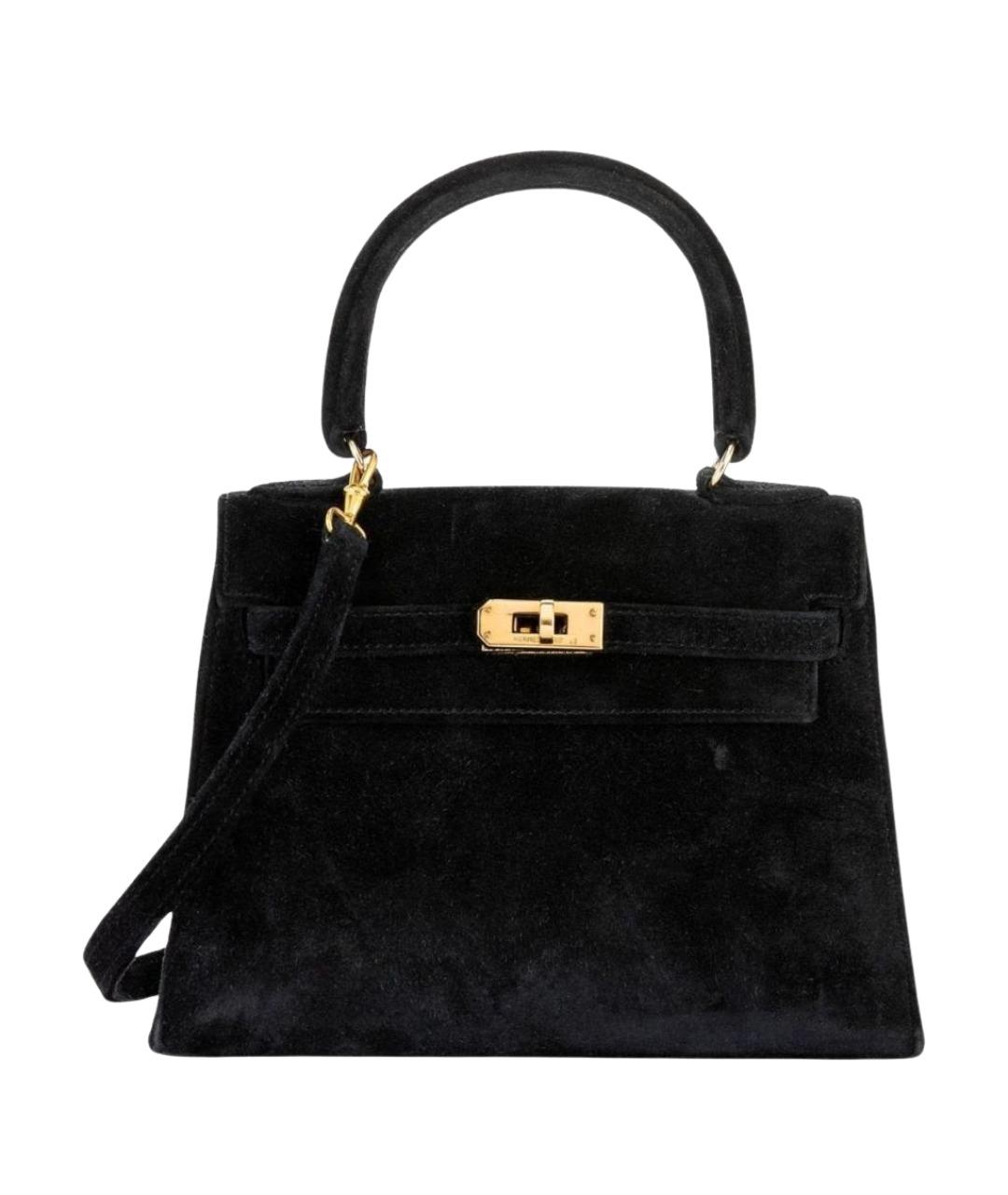 HERMES Черная замшевая сумка через плечо, фото 1