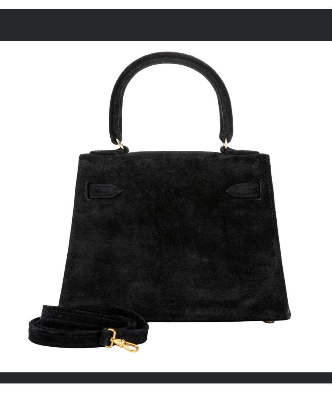 HERMES Черная замшевая сумка через плечо, фото 4