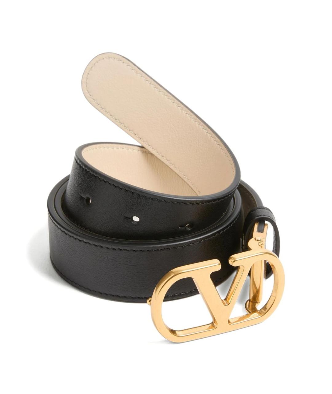 VALENTINO Черный кожаный ремень, фото 2