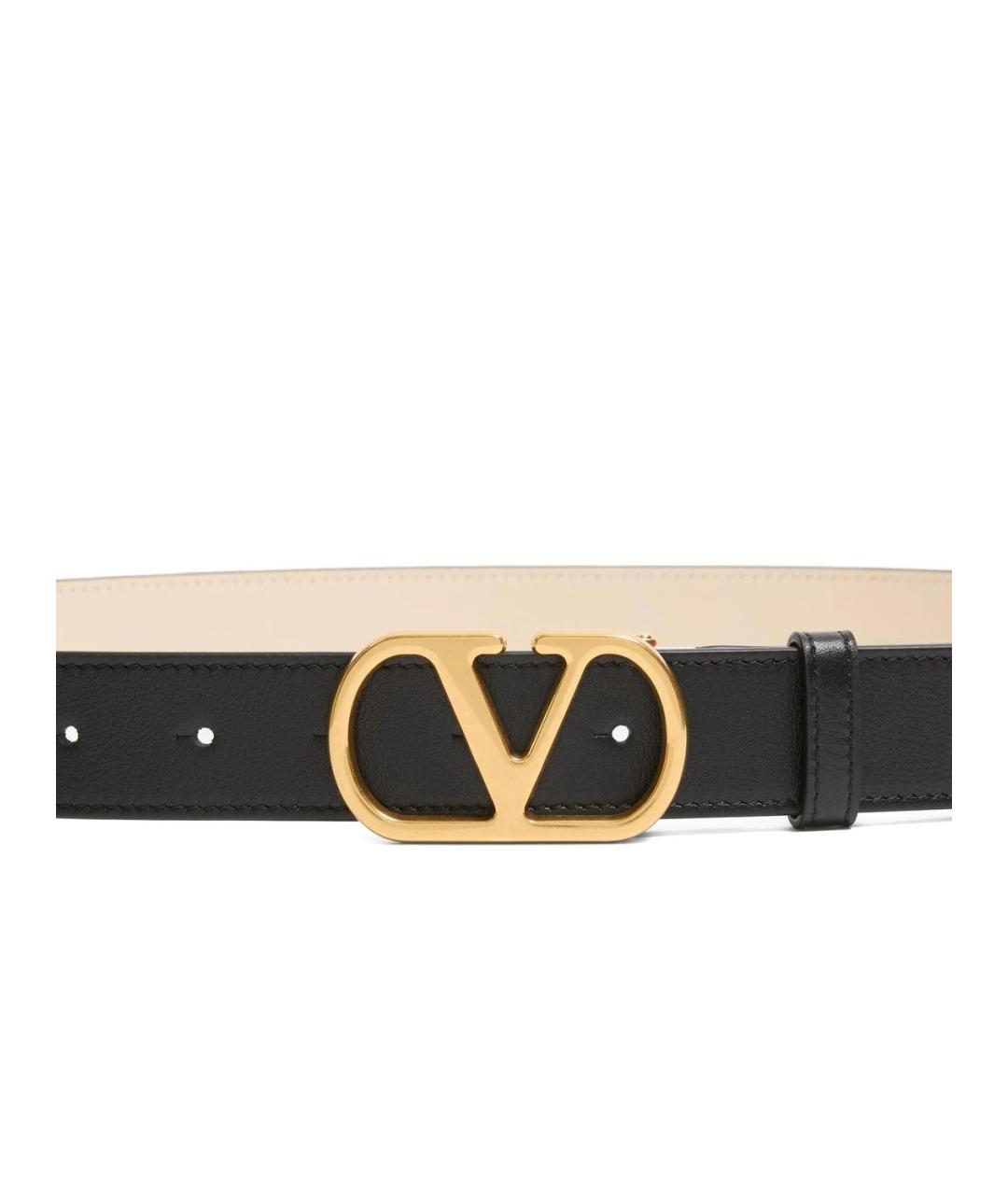 VALENTINO Черный кожаный ремень, фото 3