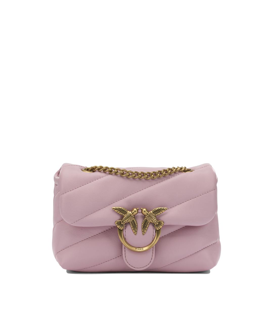 PINKO Розовая кожаная сумка через плечо, фото 1
