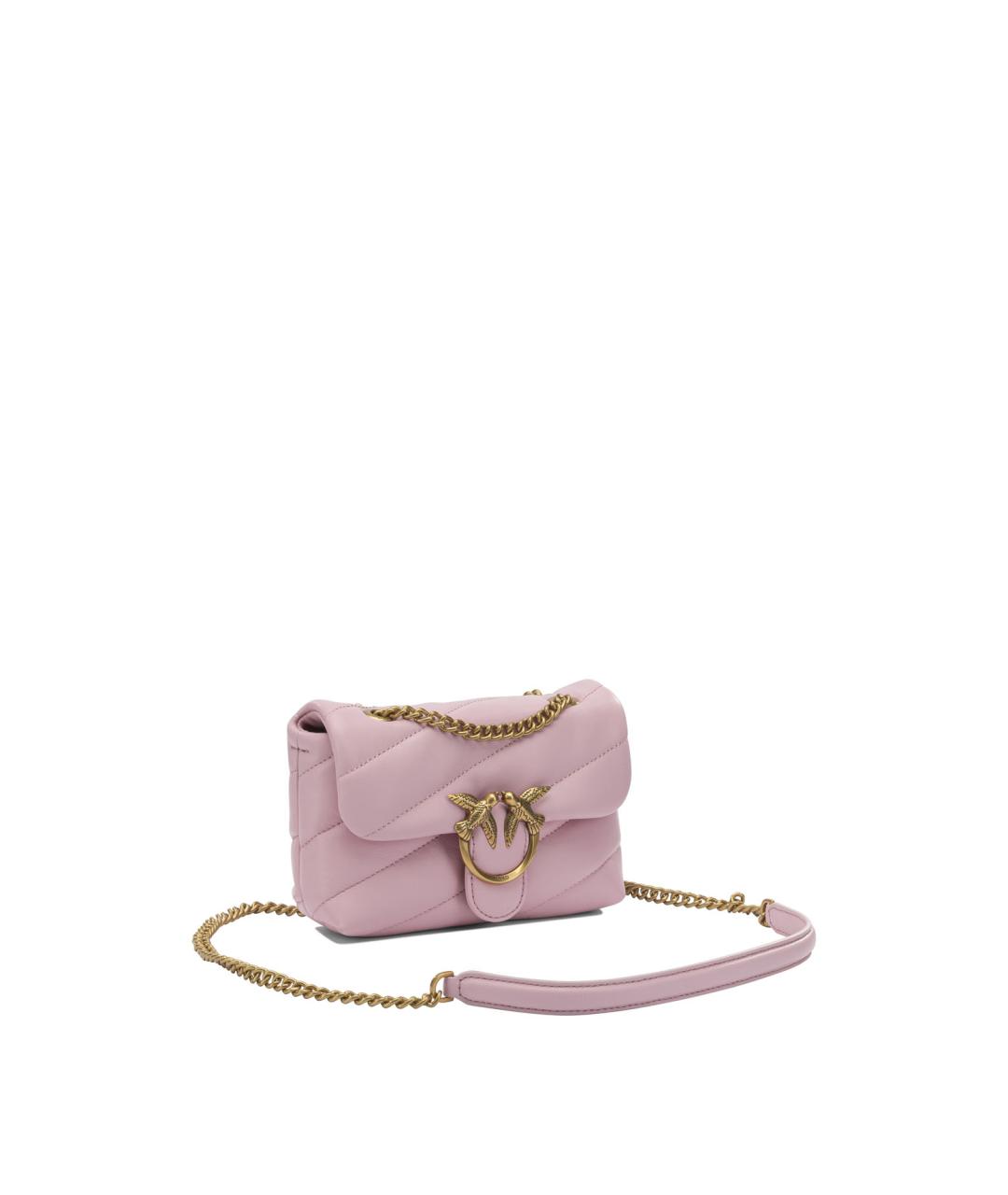 PINKO Розовая кожаная сумка через плечо, фото 2