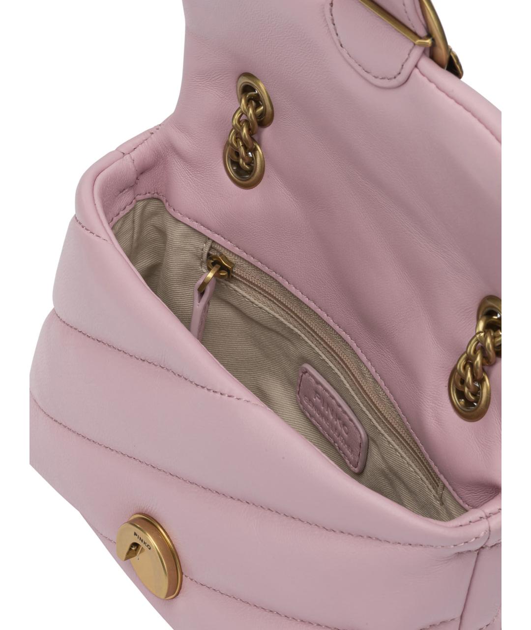 PINKO Розовая кожаная сумка через плечо, фото 5