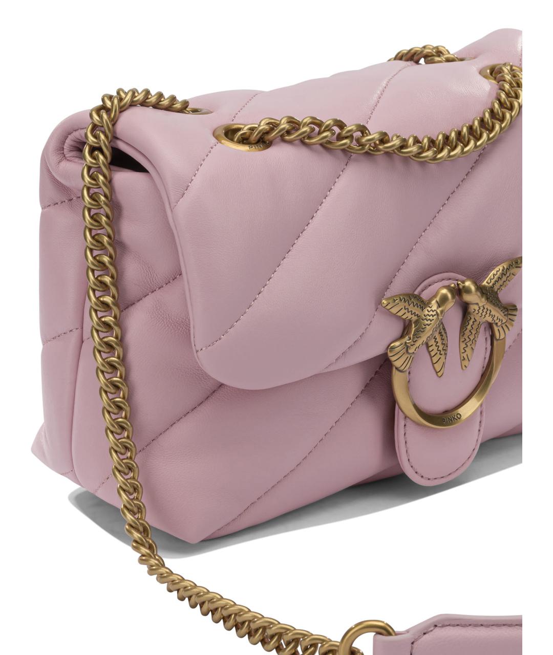 PINKO Розовая кожаная сумка через плечо, фото 4