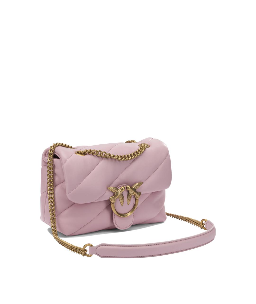 PINKO Розовая кожаная сумка через плечо, фото 2