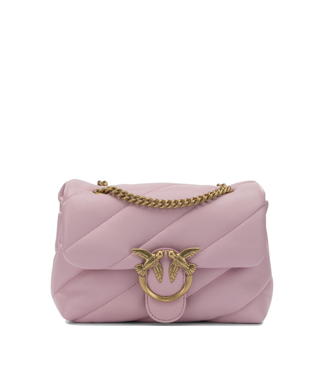 PINKO Розовая кожаная сумка через плечо, фото 1