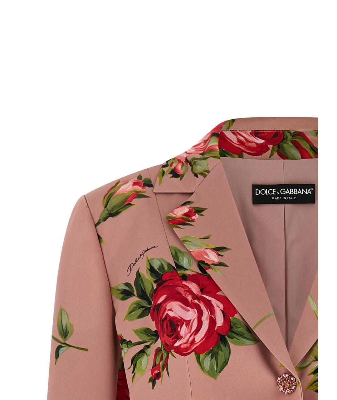 DOLCE&GABBANA Розовый шелковый жакет/пиджак, фото 3