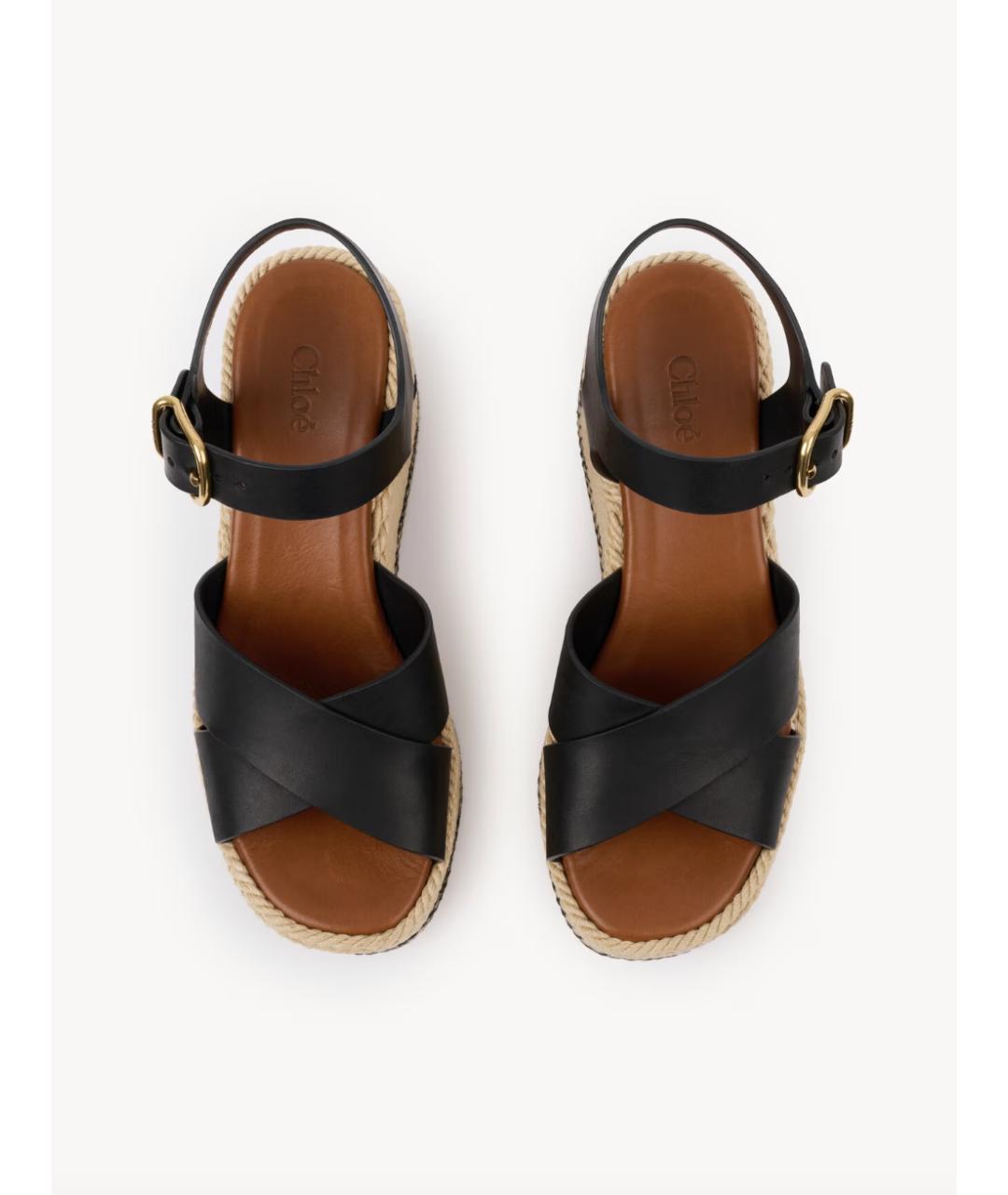 CHLOE Черные кожаные босоножки, фото 3