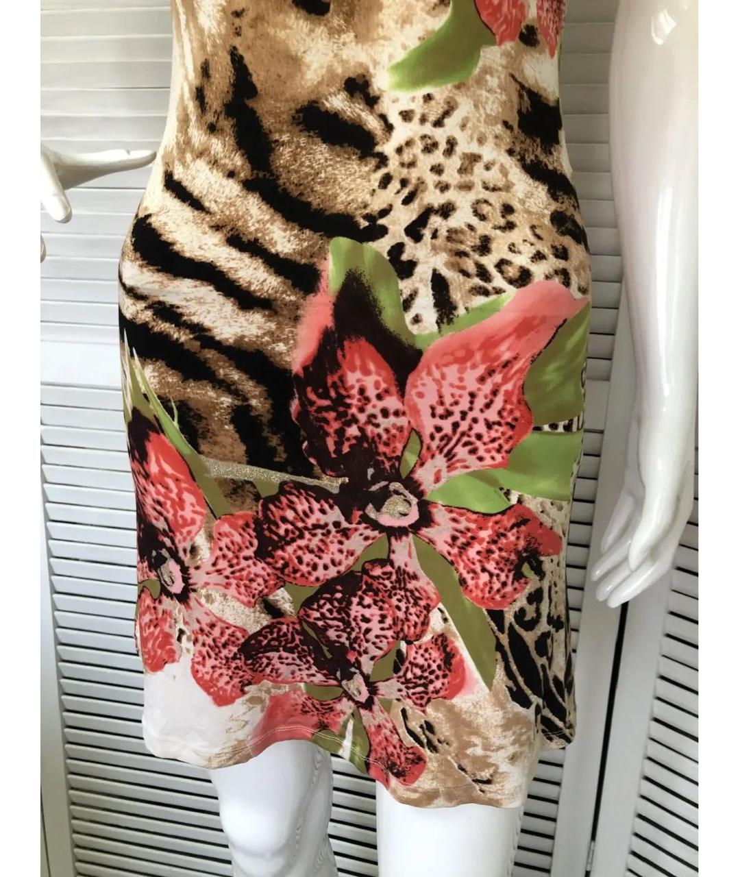 ROBERTO CAVALLI Мульти вискозное коктейльное платье, фото 4