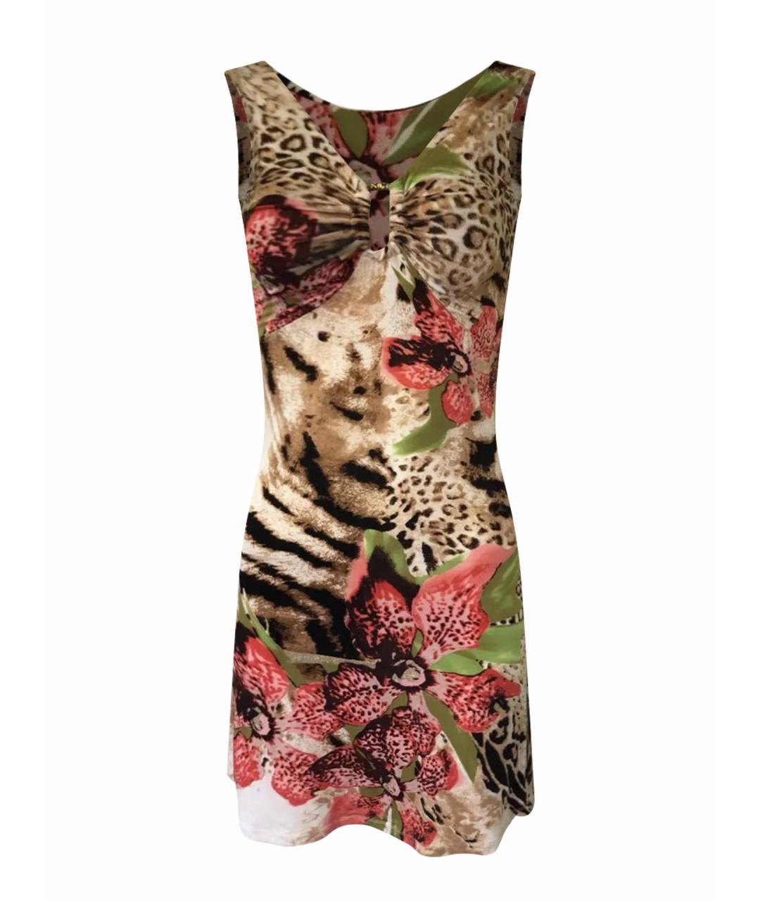 ROBERTO CAVALLI Мульти вискозное коктейльное платье, фото 1