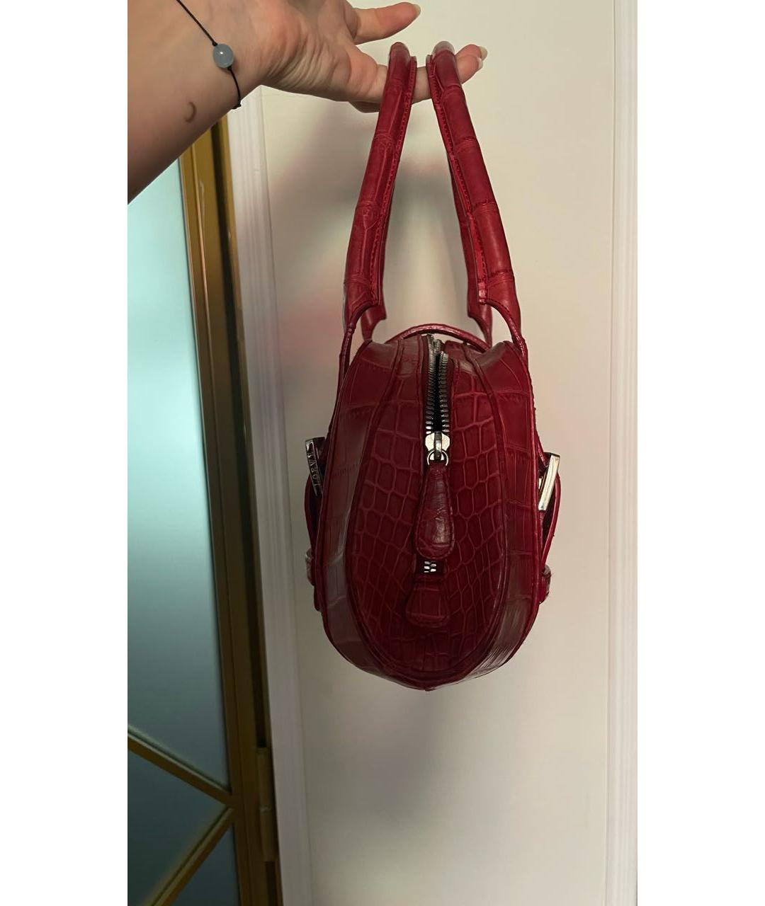 LOEWE Красная кожаная сумка с короткими ручками, фото 2