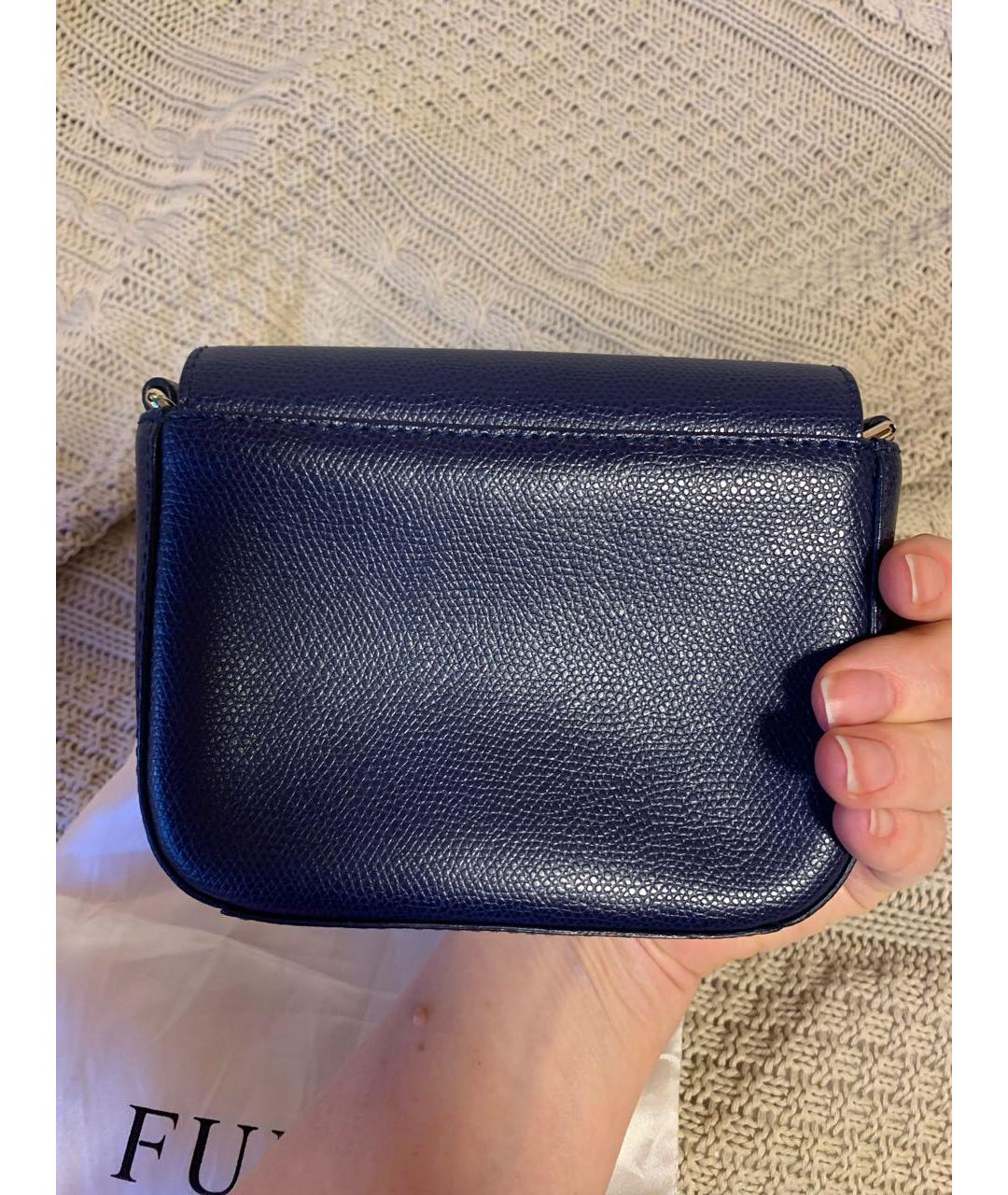 FURLA Темно-синяя кожаная сумка через плечо, фото 5