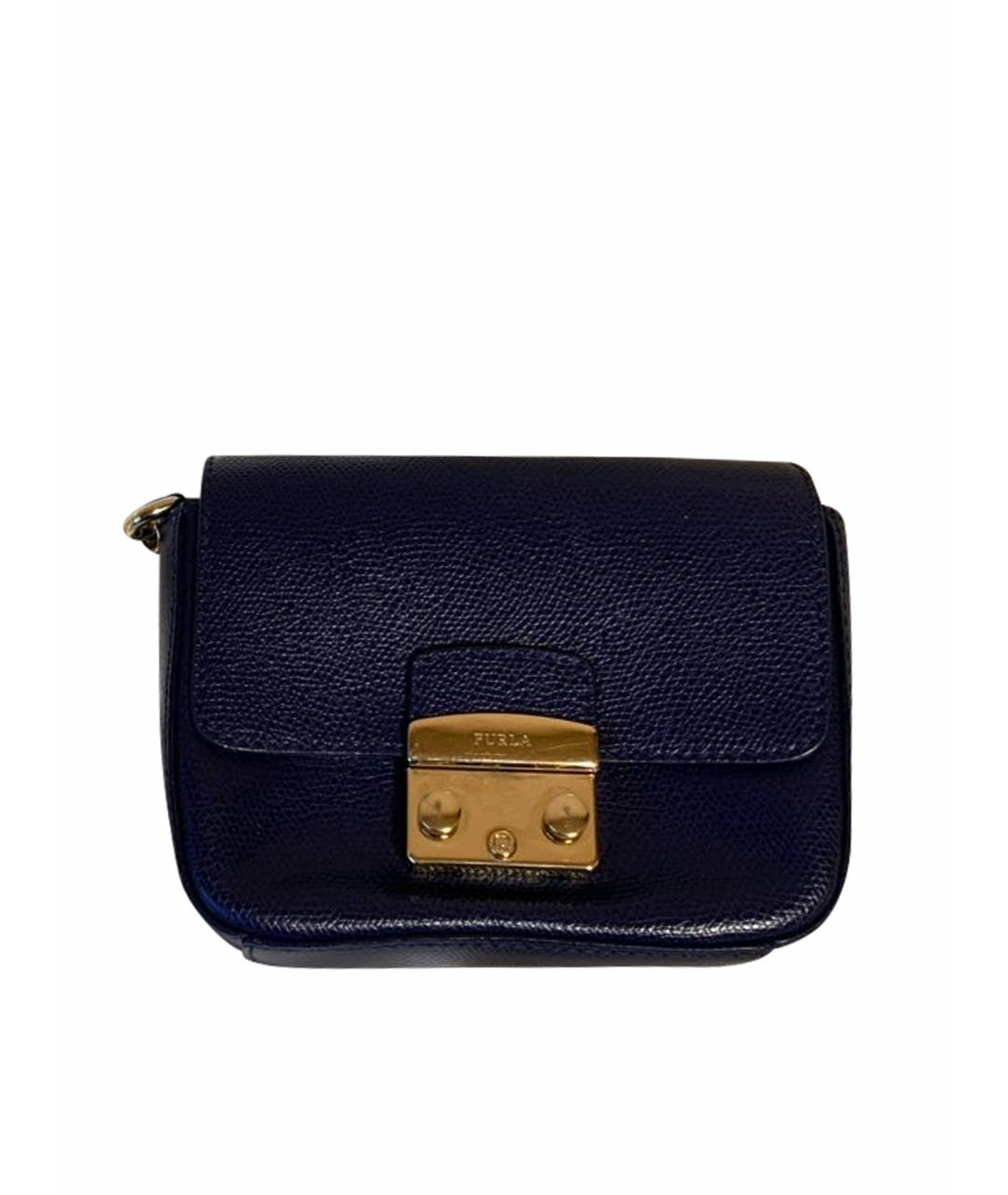 FURLA Темно-синяя кожаная сумка через плечо, фото 7