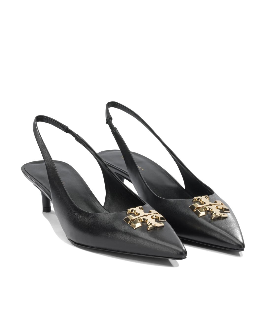 TORY BURCH Черные кожаные туфли, фото 2