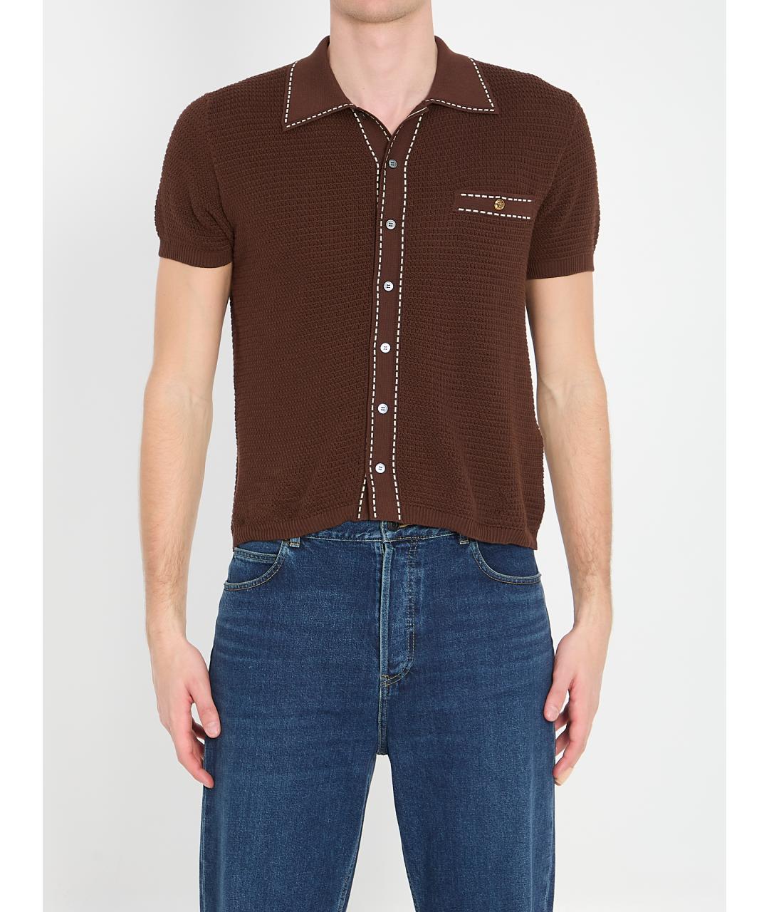 VERSACE Коричневый хлопковый кардиган, фото 6