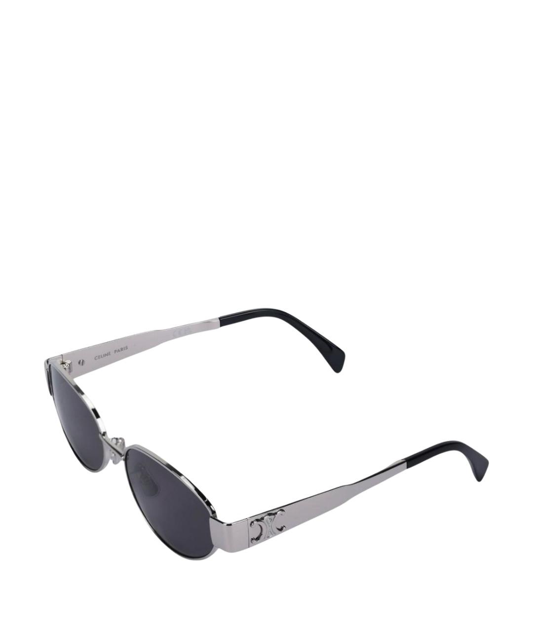 CELINE Серебряные металлические солнцезащитные очки, фото 1