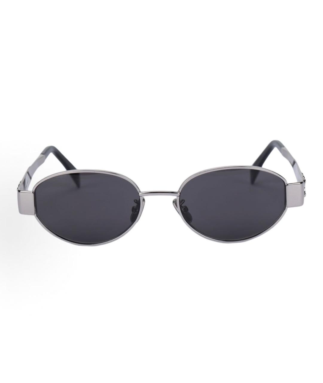 CELINE Серебряные металлические солнцезащитные очки, фото 3