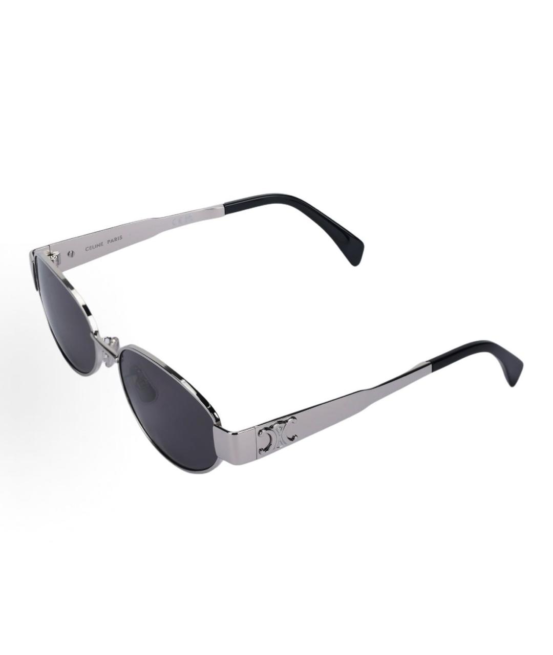 CELINE Серебряные металлические солнцезащитные очки, фото 6