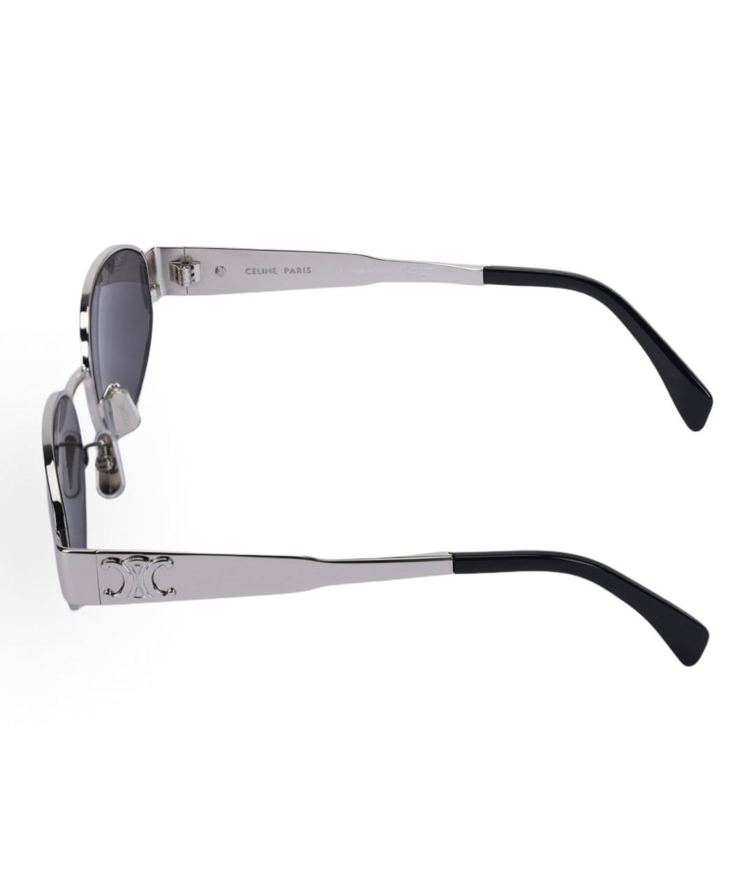CELINE Серебряные металлические солнцезащитные очки, фото 2