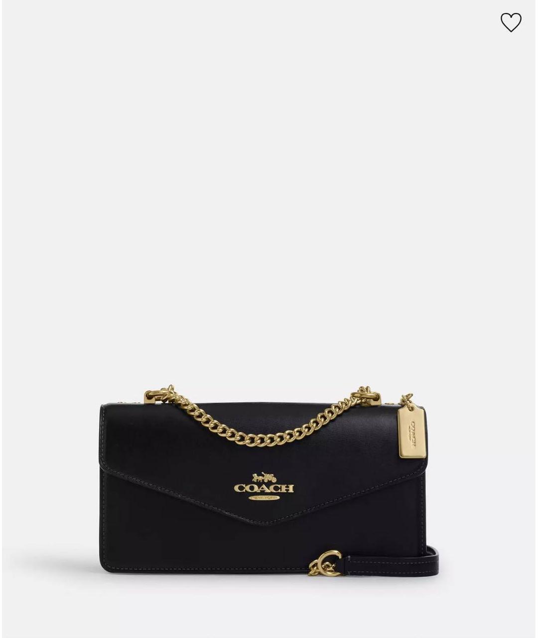 COACH Черная кожаная сумка через плечо, фото 8