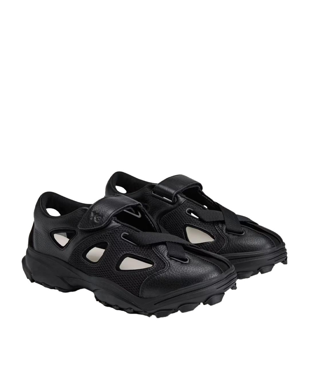 Y-3 Черные кожаные сандалии, фото 2