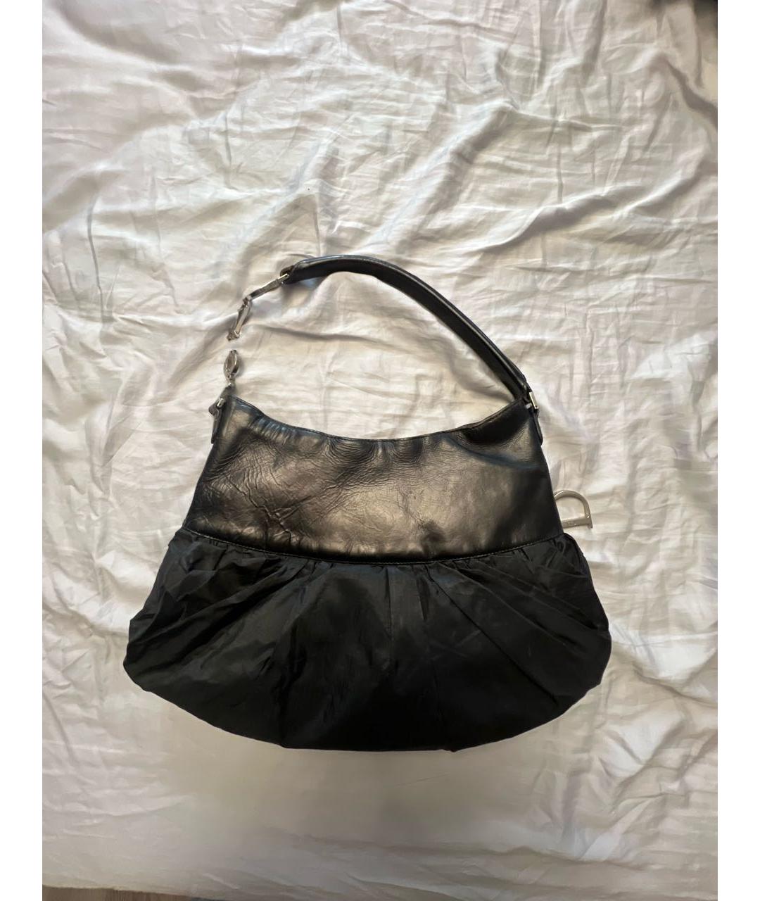 CHRISTIAN DIOR Черная кожаная сумка тоут, фото 3