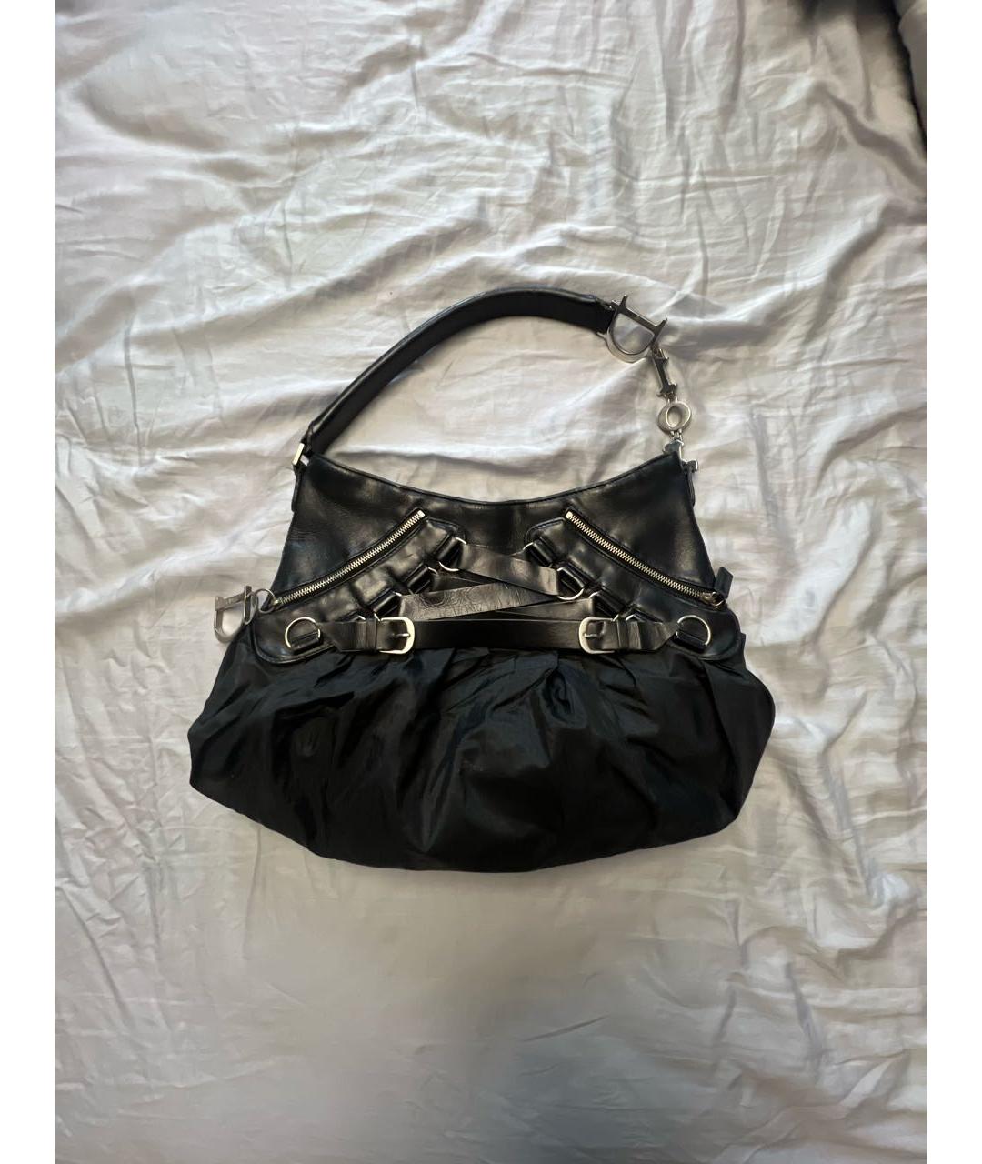 CHRISTIAN DIOR Черная кожаная сумка тоут, фото 5