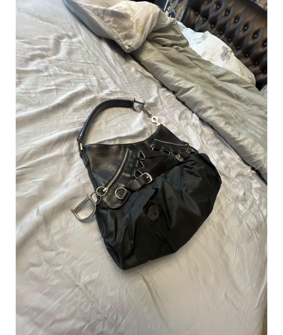 CHRISTIAN DIOR Черная кожаная сумка тоут, фото 2