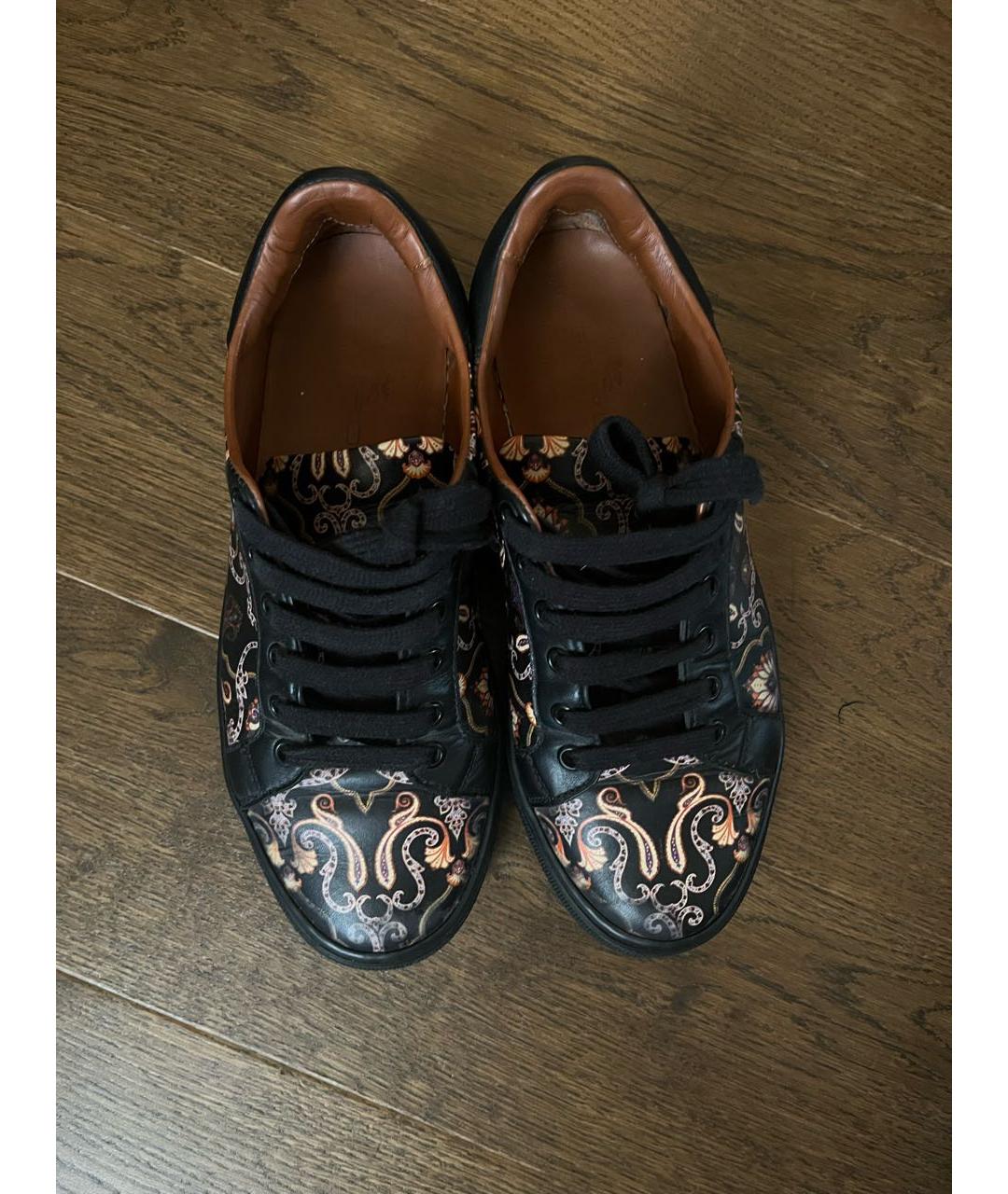 ETRO Черные кожаные кеды, фото 3