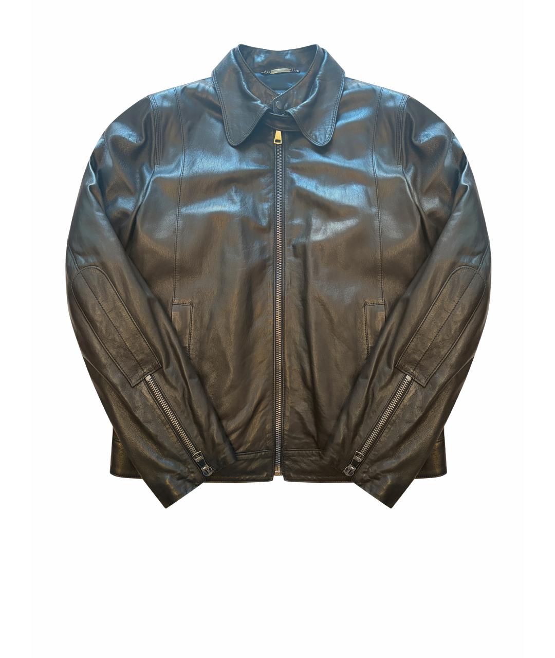 DOLCE&GABBANA Черная кожаная куртка, фото 1