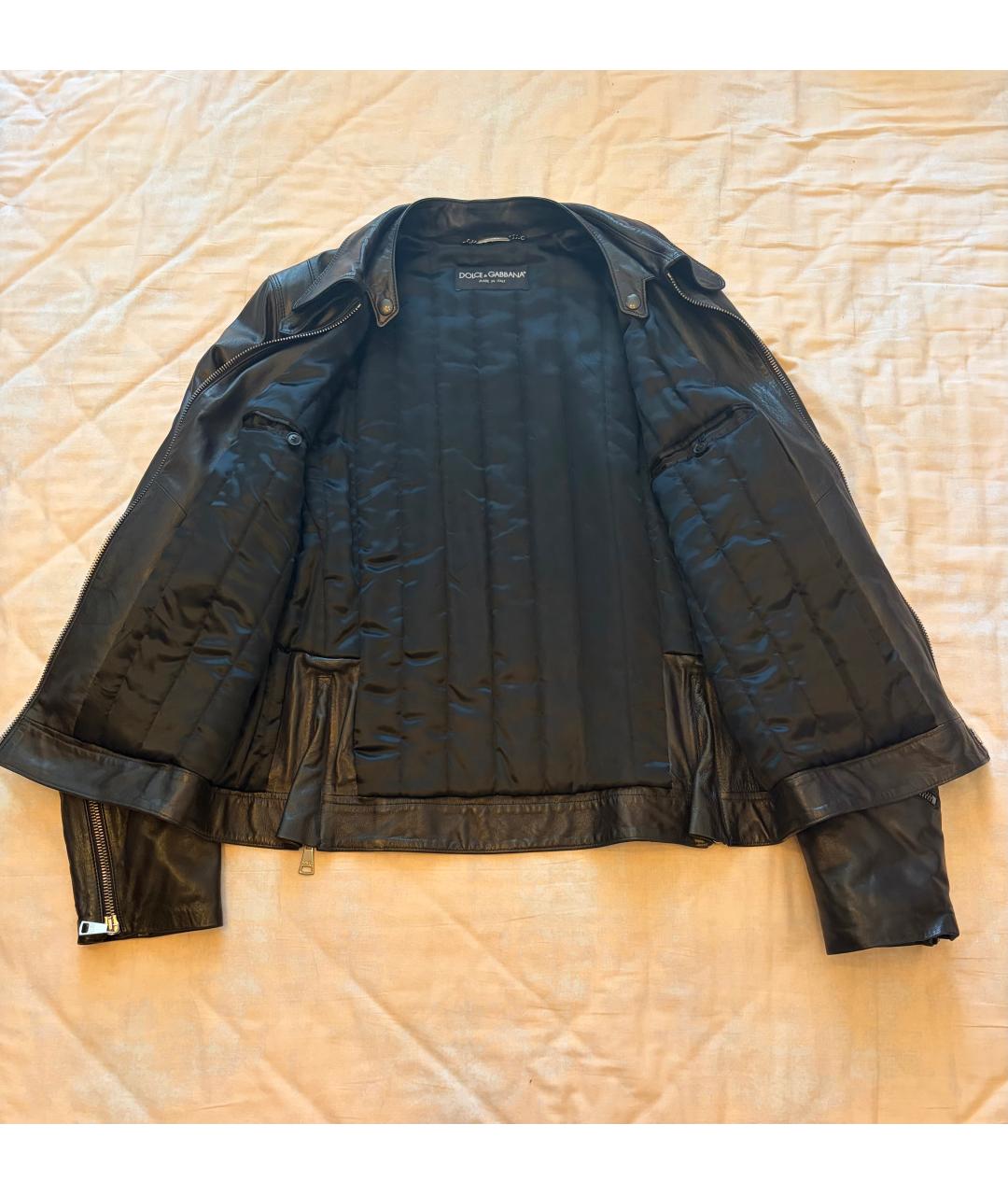 DOLCE&GABBANA Черная кожаная куртка, фото 7