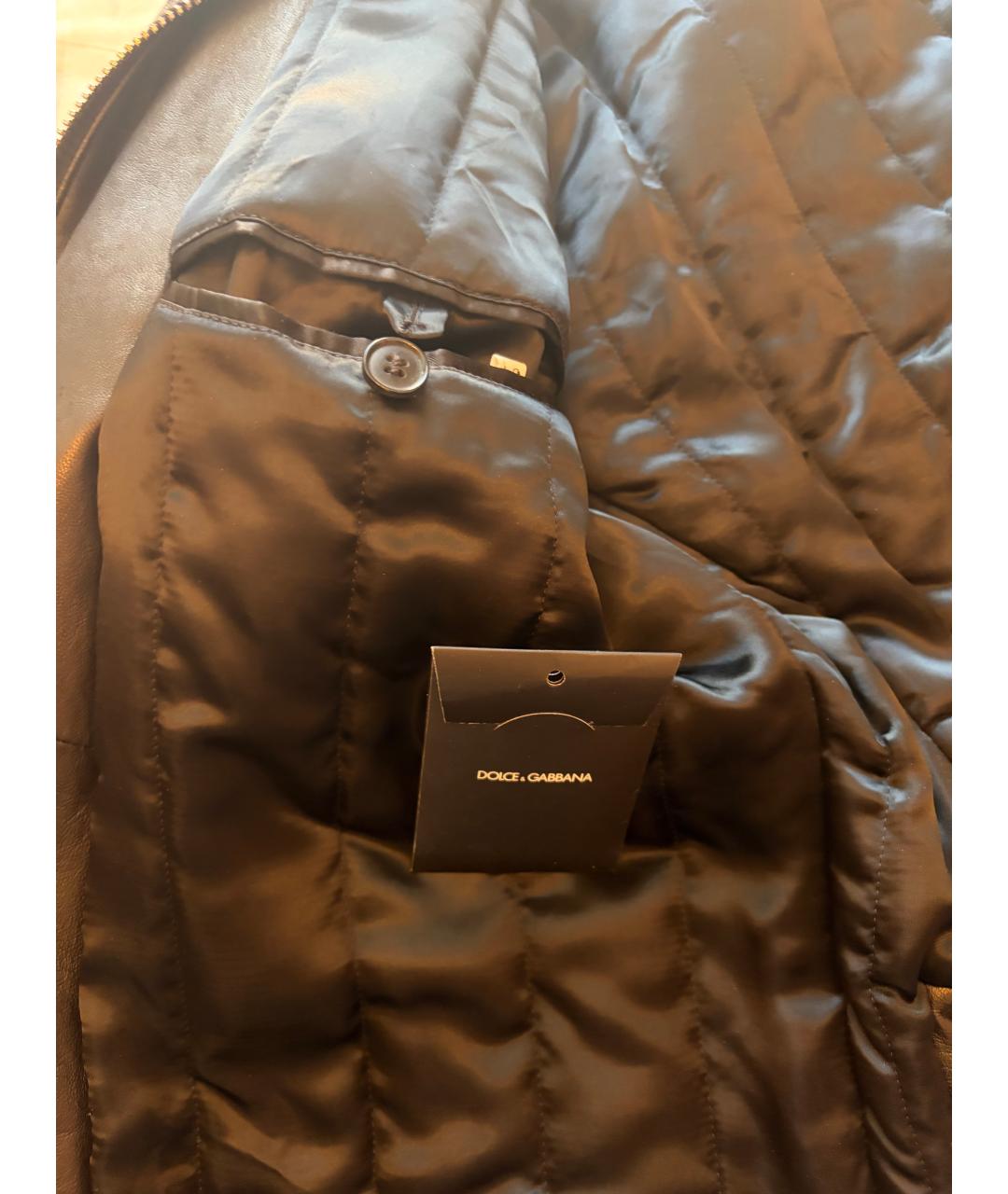 DOLCE&GABBANA Черная кожаная куртка, фото 8