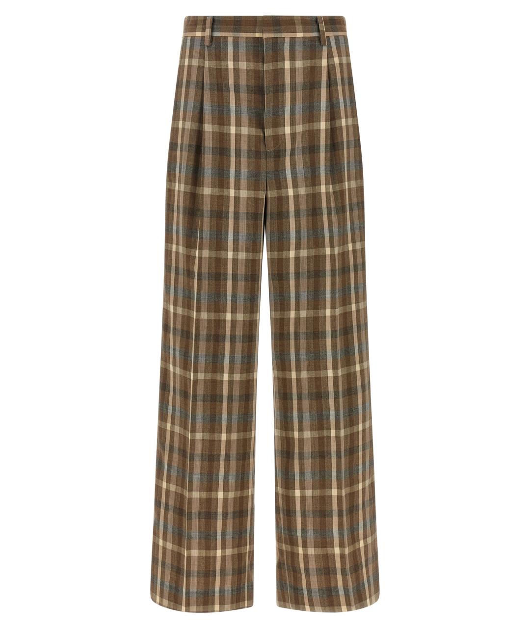 AURALEE Коричневые шерстяные прямые брюки, фото 1