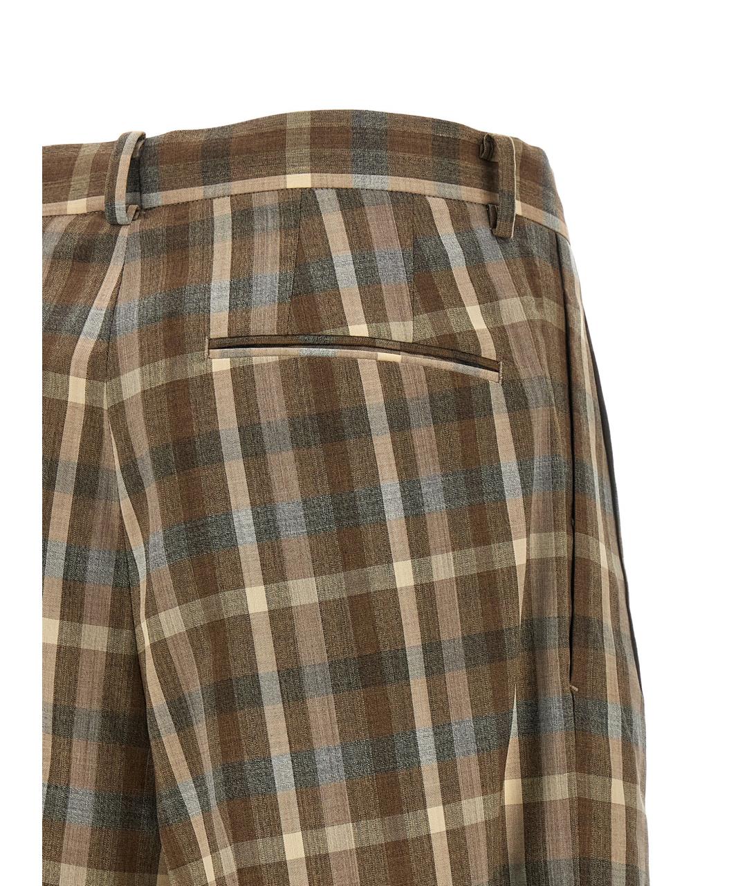 AURALEE Коричневые шерстяные прямые брюки, фото 4