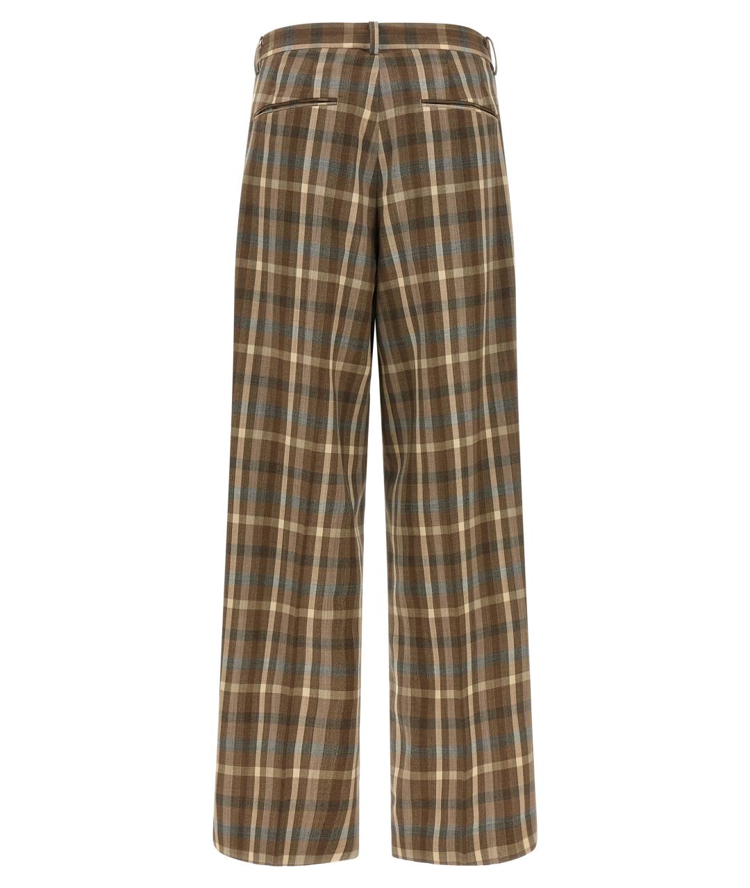 AURALEE Коричневые шерстяные прямые брюки, фото 2