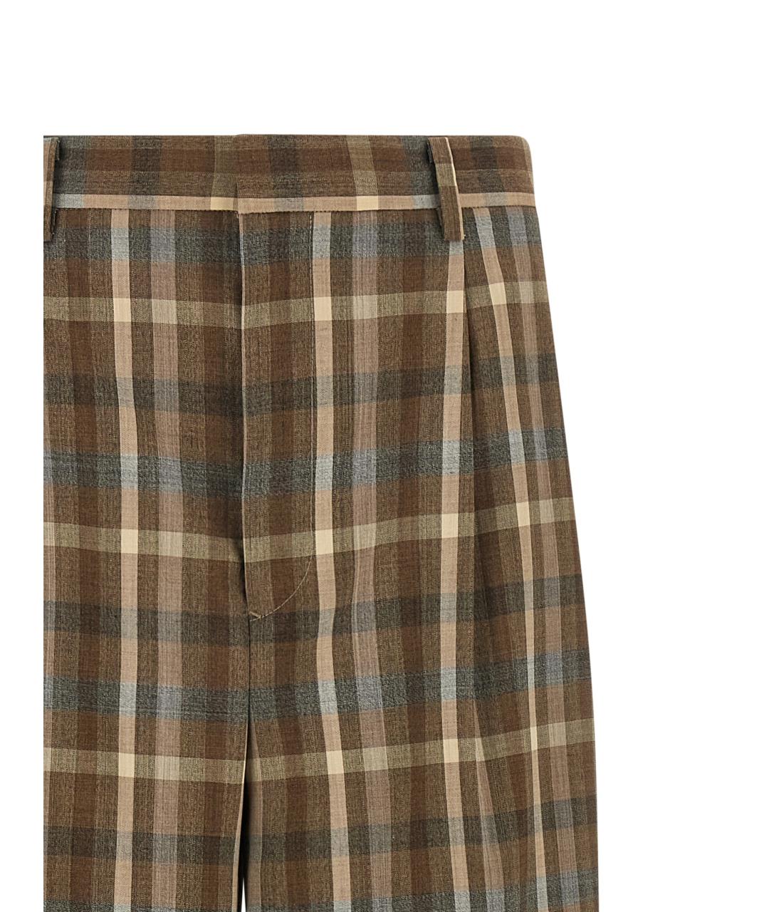 AURALEE Коричневые шерстяные прямые брюки, фото 3