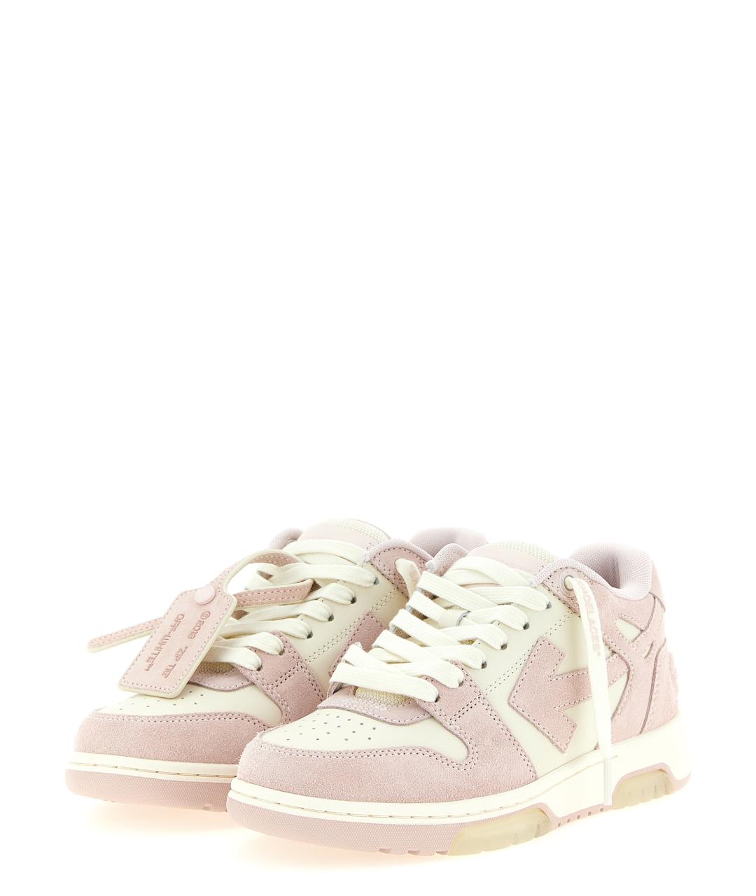 OFF-WHITE Розовые кожаные кроссовки, фото 2