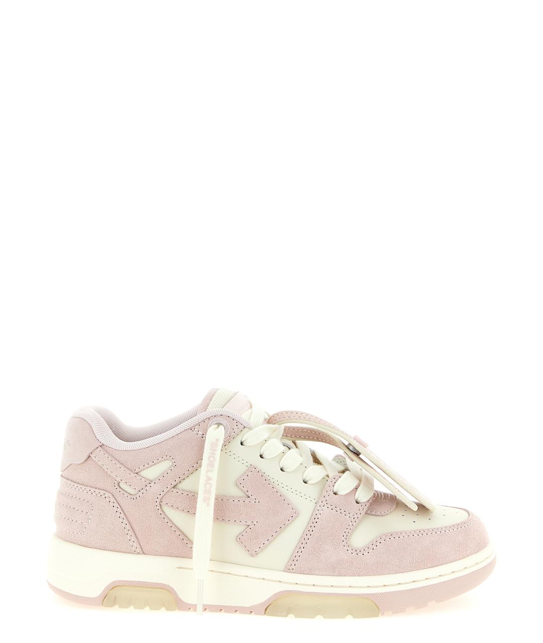 OFF-WHITE Розовые кожаные кроссовки, фото 1