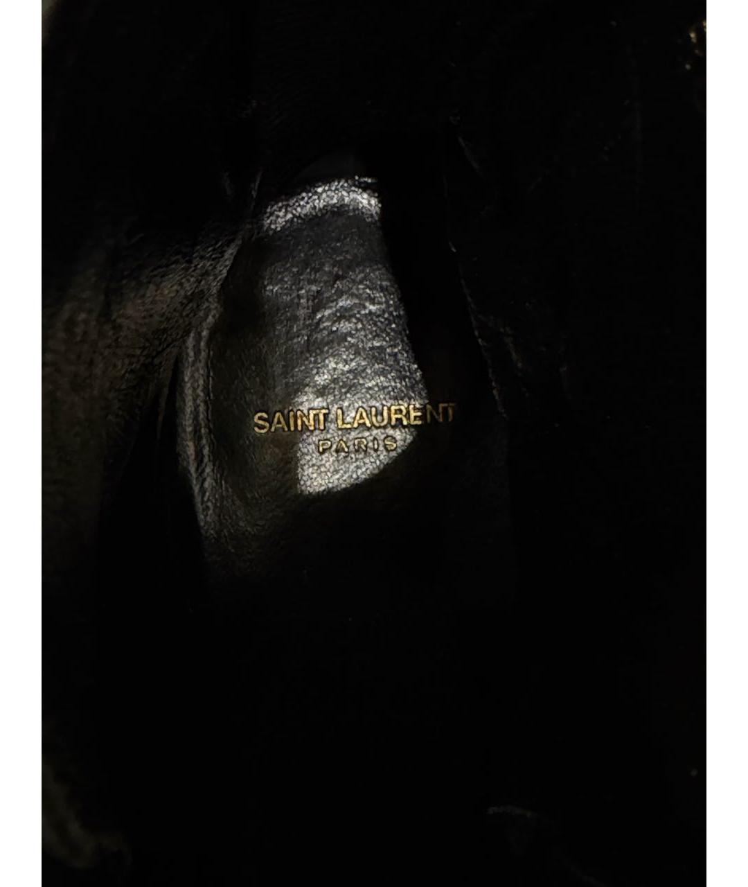 SAINT LAURENT Темно-синие замшевые ботинки, фото 4