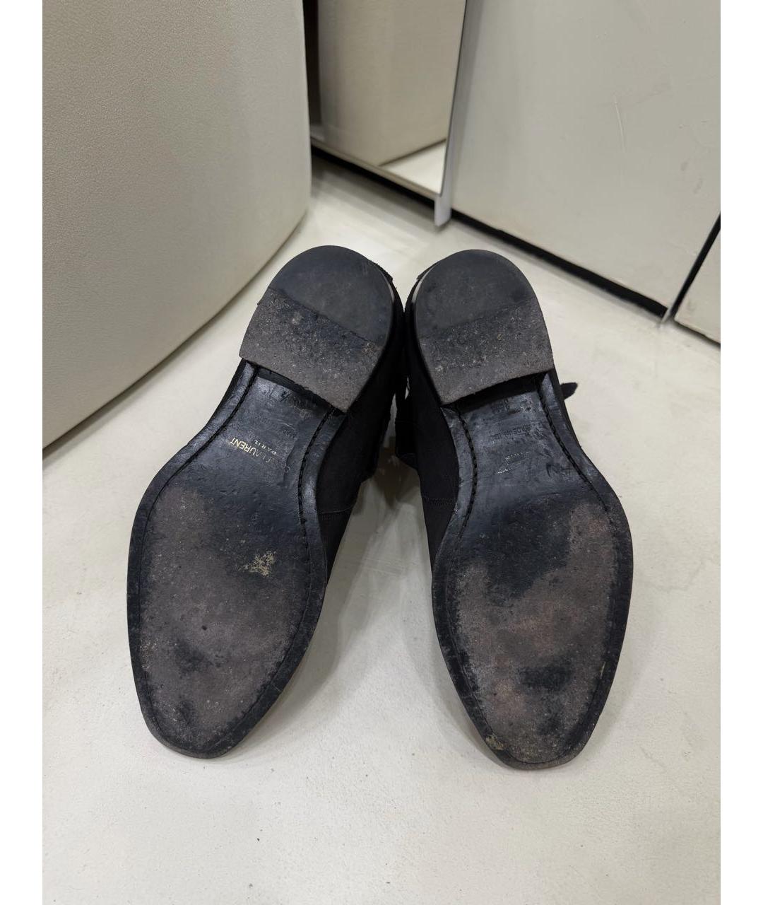 SAINT LAURENT Темно-синие замшевые ботинки, фото 6